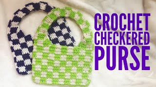 Crochet a Checkered Purse with Me  Follow along Check Bag Tutorial [upl. by Dombrowski]