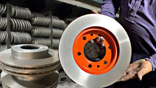 How Car Discs Brakes Rotors are Made  Disc Brake Rotor Truing Made up of Engine Block Scrap [upl. by Leacock881]