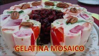 GELATINA DE TRES LECHES MOSAICO receta facilCocina Tradicional Mexicana [upl. by Borlase]