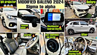 Modified baleno sigma 🔥 Baleno 2024 base to top modification 🔥 Baleno Nexa genuine Accessories✅ [upl. by Nerral155]