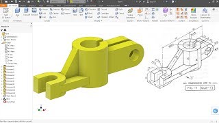 Autodesk inventor Tutorial for beginners Exercise 2 [upl. by Nnylatsyrk]