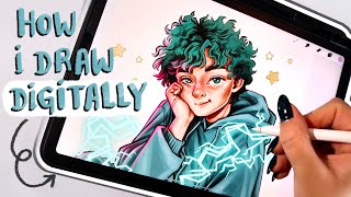 Full Digital Drawing Process  Procreate Tutorial [upl. by Stalk107]