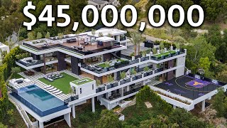 Inside a 45000000 Los Angeles Modern MEGA MANSION [upl. by Kcirred]