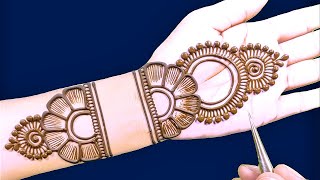 front hand mehndi design new  bridal wedding mehndi design  simple easy Arabic Henna mehndi design [upl. by Slohcin]