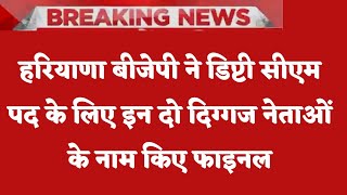 हरियाणा बीजेपी ने डिप्टी सीएम पद के लिए इन दो दिग्गज नेताओं के नाम किए फाइनल। [upl. by Ahsead870]