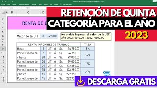 RETENCIÓN DE 5TA CAT 2023  Plantilla Gratis [upl. by Ahsiekram521]