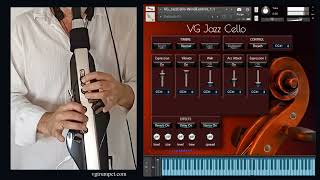 Roland Aerophone AE30 Pro and VG Jazz Cello NI Kontakt sound library Strings vst plugin [upl. by Day]