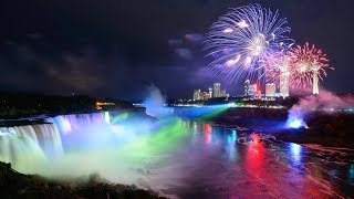 🎥 Majestic Niagara Falls Day amp Night with 🇨🇦 Canada Day Fireworks 💥 [upl. by Rehotsirhc677]