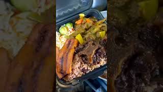 DELICIOUS JAMAICAN FEAST jamaicanfood currygoat oxtail riceandpeas islandflavors shorts [upl. by Nylkaj]