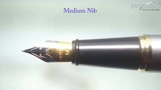 Sheaffer® 300 Brushed Chrome Featuring Gold Tone Trim Fountain Pen Model 10733 [upl. by Salohci]