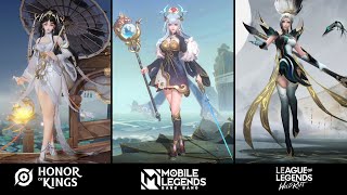 Odette Janna Da Qiao  Skin Comparison  Mobile Legends VS Honor Of Kings VS Wildrift [upl. by Collimore]