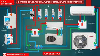 AC wiring diagram compete electrical wiring installation [upl. by Angil54]