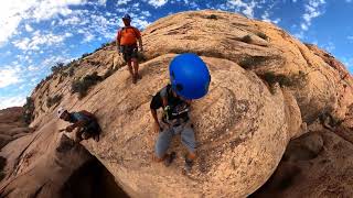 Canyoneering in Chamisa Canyon Moab Rappelling a 90 Cliff [upl. by Yeroc]