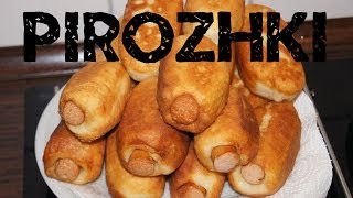 Pirozhki mit WürstchenЖареные пирожки с сосиками Pirozhki with sausages russian food [upl. by Francklin]