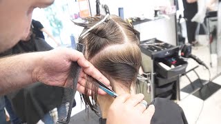 AMAZING HAIRCUT  SHORT UNDERCUT PIXIE BOB  BLONDE HAIR [upl. by Lilllie]