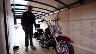 TrailersPlus Interstate Cargo Trailer Lock N Load Motorcycle Wheel Chock Install [upl. by Yonah]