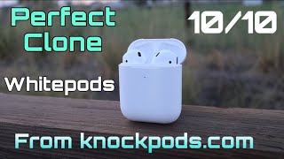 Knockpods Whitepods  Perfect 2020 CLONE Airpods [upl. by Marthe]