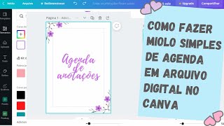 Como fazer miolo de agenda em arquivo digital no canva [upl. by Swain570]