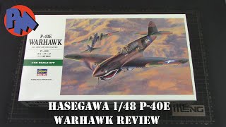 Hasegawa HAJT86 148 Curtiss P40E WARHAWK Review [upl. by Anaibib]