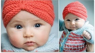 KNITTING TUTORIAL  BABY TURBAN [upl. by Kealey]