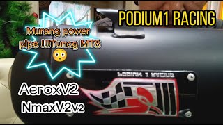 Podium1 Racing power pipemurang muffler review and installation on Aerox V2 [upl. by Ellenrad]