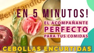 Cebollas encurtidas listas en 5 minutos Perfectas para acompañar tus comidas Deliciosas [upl. by Wynne]