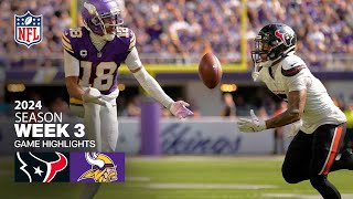 Houston Texans vs Minnesota Vikings Game Highlights  NFL 2024 Season Week 3 [upl. by Estele]