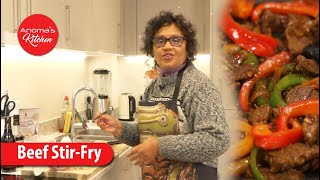 පුතාගේ ගෙදර ඉදන් හැදු පහසු කෑමක්  Episode 1099  Easy Beef Stir fry [upl. by Nevile132]