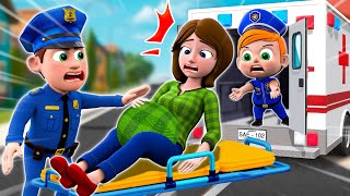 Baby Police Rescue Pregnant Mother🤰 Caring Pregnant Song  Tiny Cookies Nursery Rhymes amp Kids Song [upl. by Manoop]