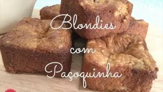 BLONDIES DE PAÇOCA E CHOCOLATE AMARGO  Receita fácil e deliciosa [upl. by Niltac]