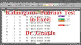 KolmogorovSmirnov Test of Normality in Excel [upl. by Jezreel]