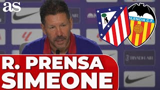 SIMEONE rueda de prensa COMPLETA hoy  ATLÉTICO DE MADRID  VALENCIA CF previa [upl. by Atikal]