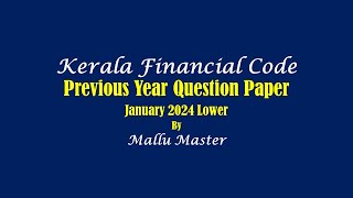 KFC Previous Year Question Paper January 2024 Lower Part 2 [upl. by Nhor712]