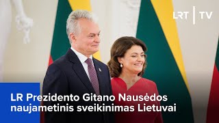 LR Prezidento Gitano Nausėdos naujametinis sveikinimas Lietuvai  20231231 [upl. by Vieva556]