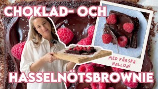 Ljuvlig saftig och glutenfri chokladbrownie med hallon [upl. by Unni]