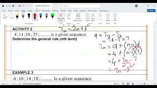 ACTIVITY 2 Determine the nth term of linear pattern using formular NUMBER PATTERNS TERM 4 [upl. by Leese335]