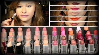 Mac Lipstick Collection  Try On 47 Shades [upl. by Sancho]