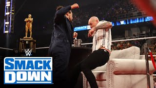 Madcap Moss attacks Happy Corbin on “Happy Talk” SmackDown April 29 2022 [upl. by Rodge]