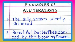 Examples of Alliterations  5  10 Examples of Alliteration in English [upl. by Aileda329]