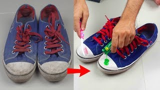 How to Clean Shoes with Toothpaste  Hacks for Keeping Shoes White  Toothpaste Life Hacks [upl. by Nosnor]