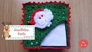 SERVILLETERO DE NAVIDAD  Tejido a Crochet 🎅 [upl. by Rafaello10]