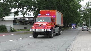 FEU7R0 Schenefeld Tennishalle im Vollbrand Einsatzfahrten Feuerwehr und ABCDienstLZG Pinneberg [upl. by Yxel673]