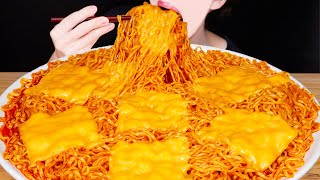 ASMR SPICY RAMEN CHEESE FIRE NOODLES RECIPE COOKING MUKBANG 치즈 불닭볶음면 먹방 EATING SOUNDS [upl. by Reave894]