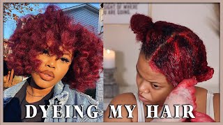 How I Dye My Hair RedBurgundy WITHOUT Bleach Highly Requested  VLOGMAS DAY 6 [upl. by Nahrut]