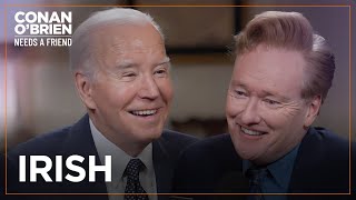 President Joe Biden amp Conan Reflect On Their IrishAmerican Heritage  Conan OBrien Needs A Friend [upl. by Anitsyrhc305]