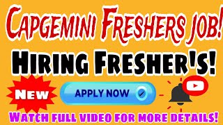 Capgemini Off Campus Recruitment 2024 Hiring for Freshers Apply Now [upl. by Aber]