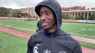 Jordan Addison Talks NFL Draft Stock Combine Numbers at USC Pro Day [upl. by Marten]