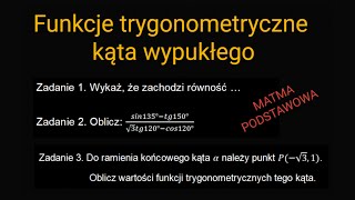 Funkcje trygonometryczne kąta wypukłego matma podstawowa [upl. by Divine515]