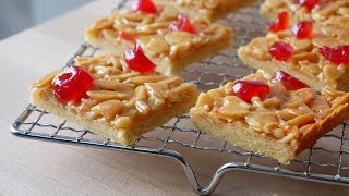 Florentiner Schnitten Backen Rezept  Baking Florentine Slices Recipes  ENG SUBS [upl. by Ahsikat]