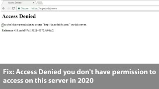 Fix Access Denied you dont have permission to access on this server [upl. by Kcirej]